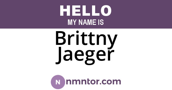 Brittny Jaeger