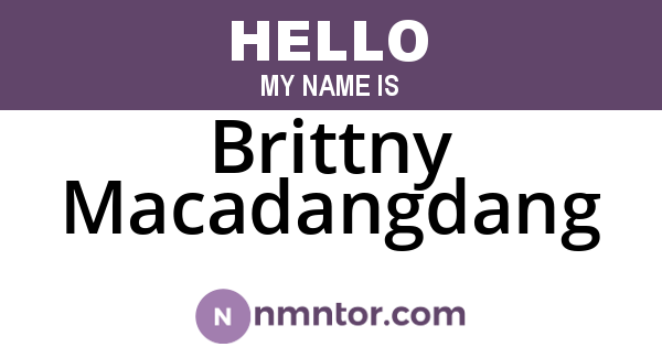 Brittny Macadangdang