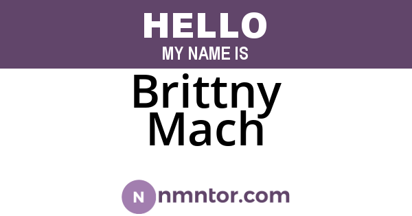 Brittny Mach