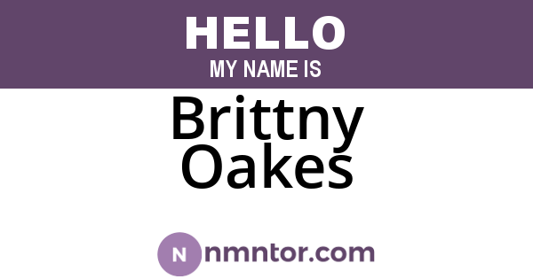Brittny Oakes