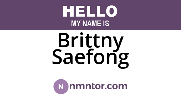 Brittny Saefong