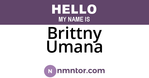 Brittny Umana