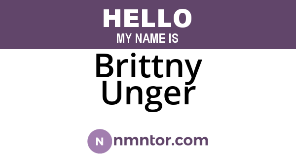 Brittny Unger