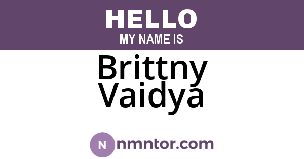 Brittny Vaidya
