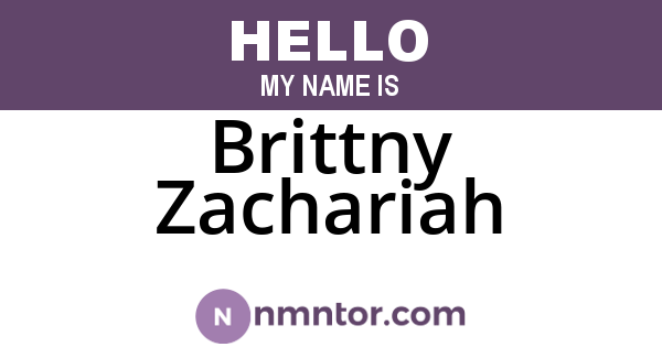 Brittny Zachariah