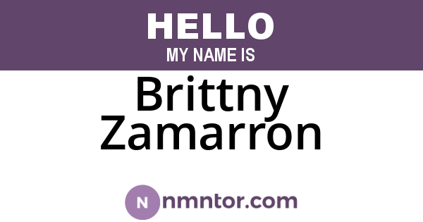 Brittny Zamarron
