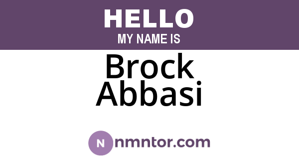 Brock Abbasi