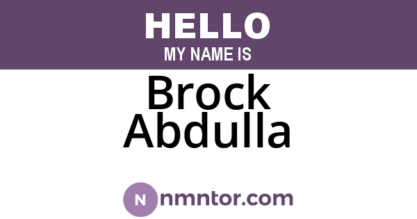 Brock Abdulla