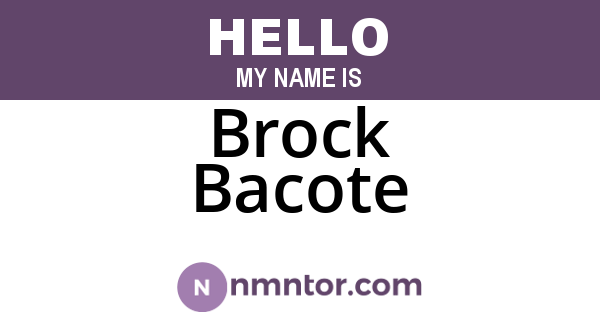 Brock Bacote