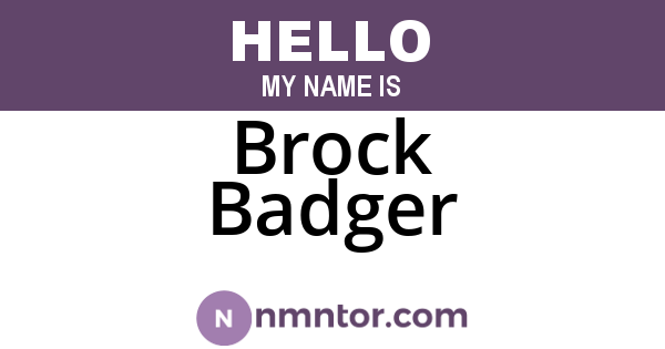 Brock Badger