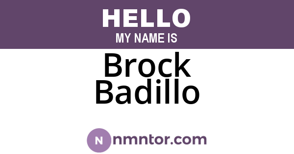 Brock Badillo