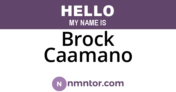 Brock Caamano