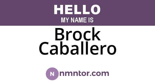 Brock Caballero