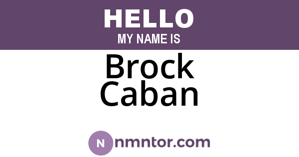 Brock Caban