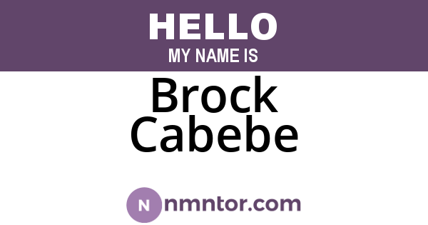 Brock Cabebe