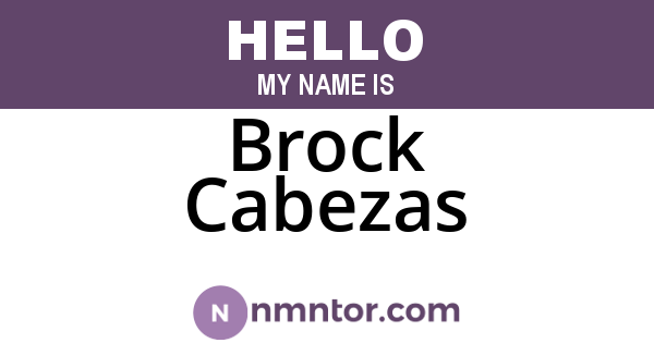 Brock Cabezas