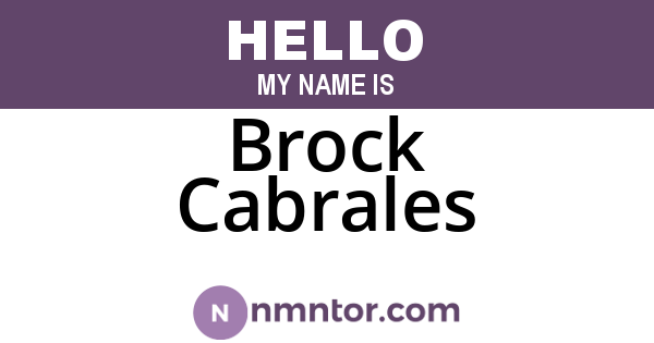 Brock Cabrales