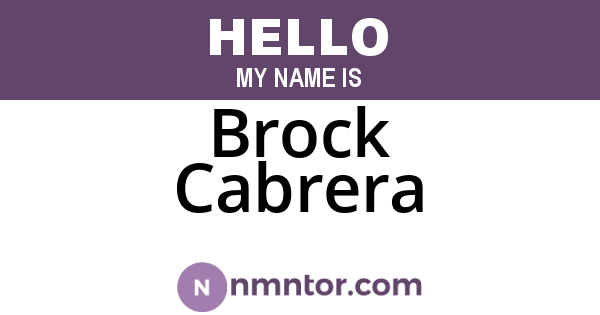 Brock Cabrera