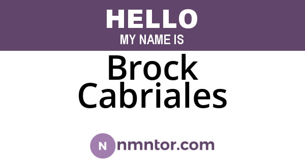 Brock Cabriales