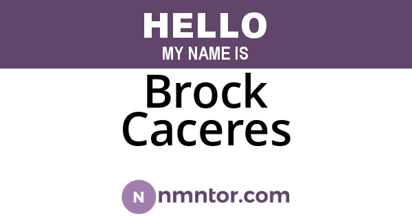 Brock Caceres