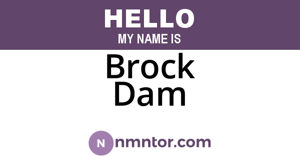 Brock Dam