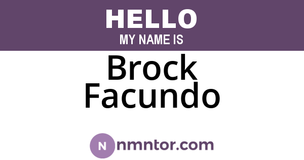 Brock Facundo