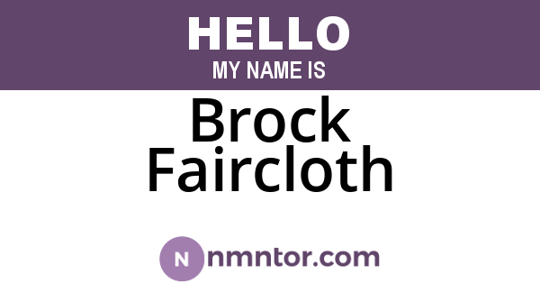 Brock Faircloth
