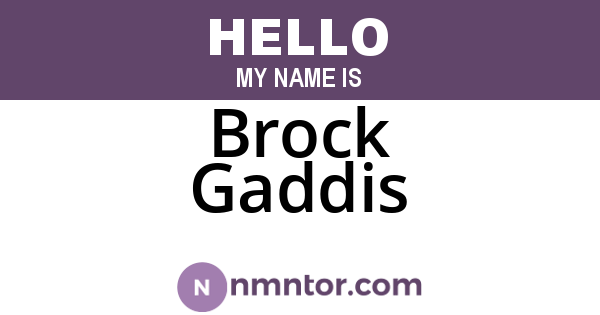 Brock Gaddis