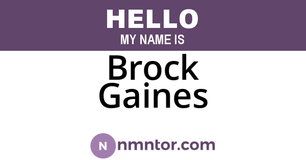 Brock Gaines