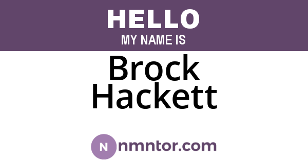 Brock Hackett