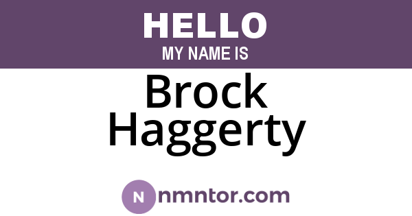 Brock Haggerty