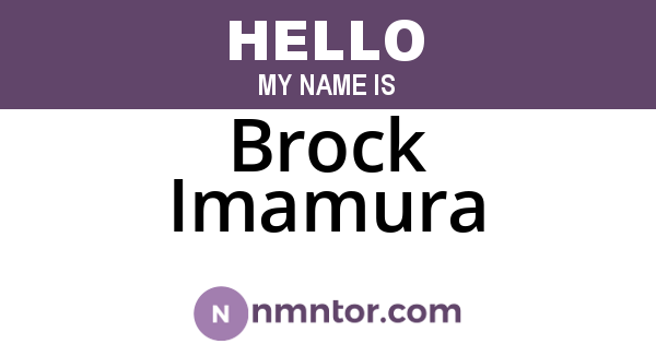 Brock Imamura