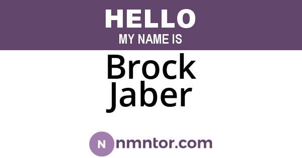 Brock Jaber