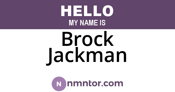 Brock Jackman