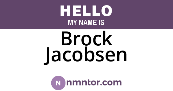Brock Jacobsen