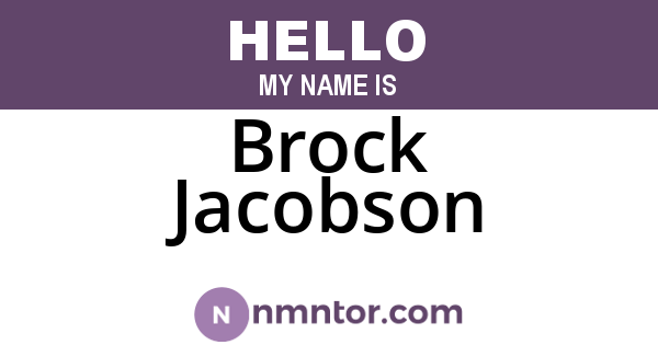 Brock Jacobson
