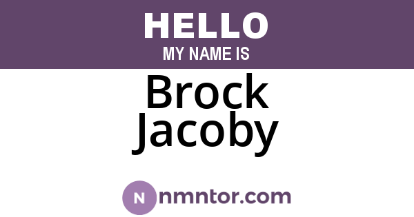 Brock Jacoby