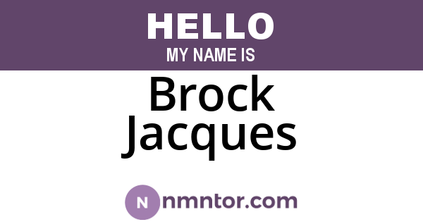 Brock Jacques