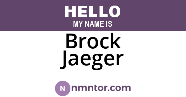 Brock Jaeger