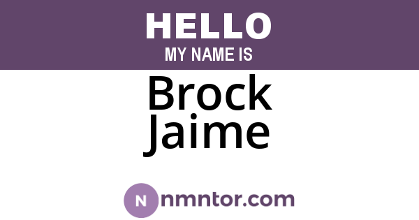 Brock Jaime