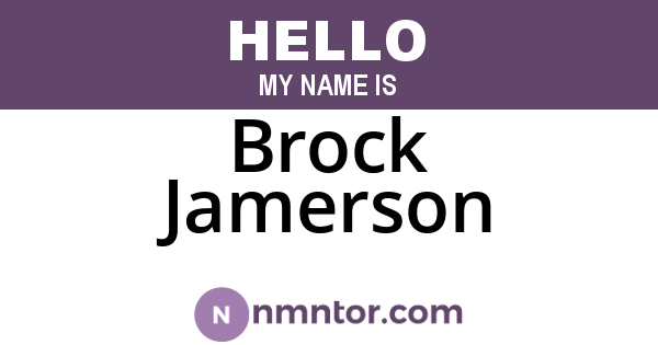 Brock Jamerson