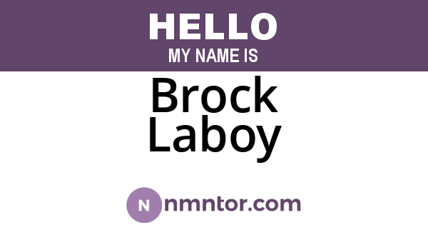 Brock Laboy