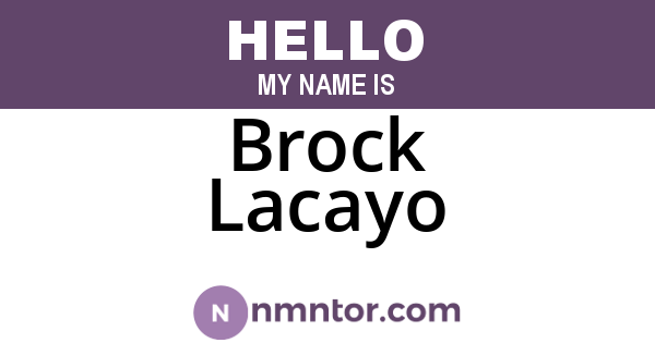 Brock Lacayo