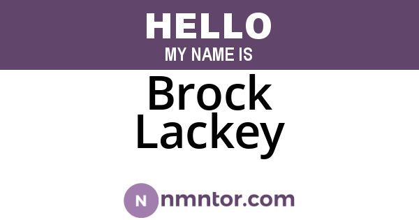 Brock Lackey