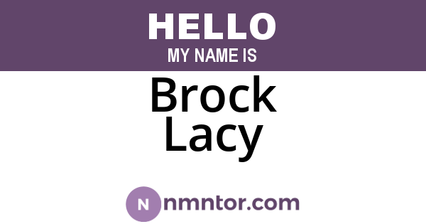 Brock Lacy