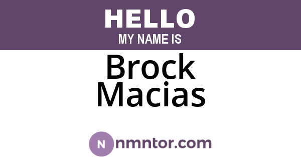 Brock Macias