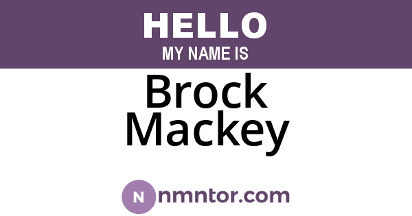 Brock Mackey
