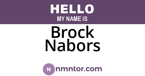 Brock Nabors