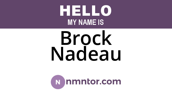Brock Nadeau