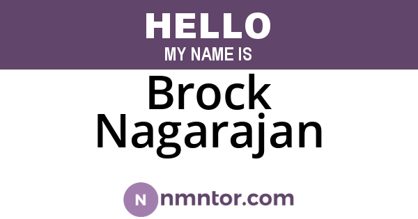 Brock Nagarajan